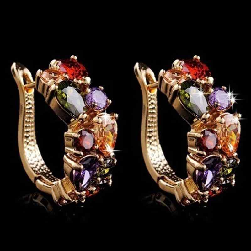 Amethyst - イヤリング ピアス レディース 女性用 クリスタル ジルコニア 電気メッキ加工 合金製 幾何学模様 欧米風 カジュアル おしゃれ 上品 オフィス 通勤 普段使い