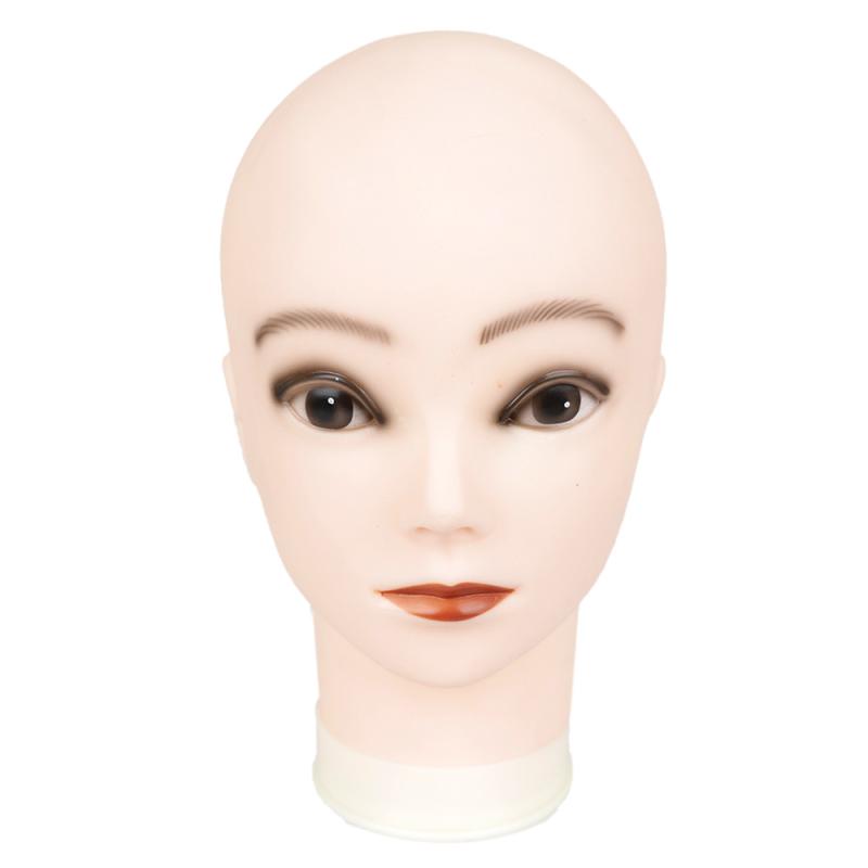 マネキンヘッド レディース 坊主頭 台座付き 帽子 ウィッグ 展示用ディスプレイ 美容室 サロン 店舗用 撮影 小顔 肌色