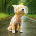 犬用 レインコート 小型犬 中型犬 散歩用 雨具 防水 クリア レインボー柄 ポンチョ かわいい ドッグウェア テディ ビション シュナウザー 二足タイプ カジュアル