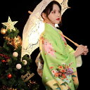 着物 レディース 訪問着 着付け簡単 改良型 和風 和柄 フォーマル 撮影用 結婚式 披露宴 七五三 卒業式 入学式 記念撮影 ポリエステル製 グリーン 上品 華やか 伝統デザイン