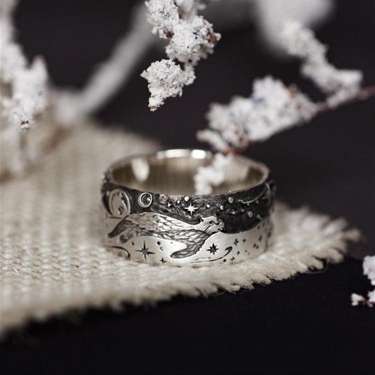 指輪 男女兼用 存在感のある おしゃれな 海洋動物 カワウソ モチーフ 合金製 電気メッキ加工 シルバー..