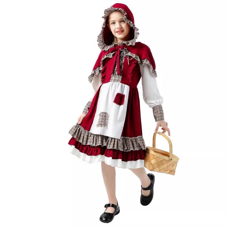 コスチューム キッズ 女の子 かわいい ハロウィン 赤ずきん コスプレ 仮装 衣装 子供用 プリンセス ドレス ワンピース 舞台 発表会 イベント フルセット