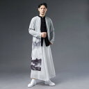 チャイナトップス メンズ 2点セット 綿麻 シフォン 山水柄 中国風 唐装スタイル 春夏秋 ゆったり カジュアル おしゃれ リラックスウェア 白 黒 ポケット付き