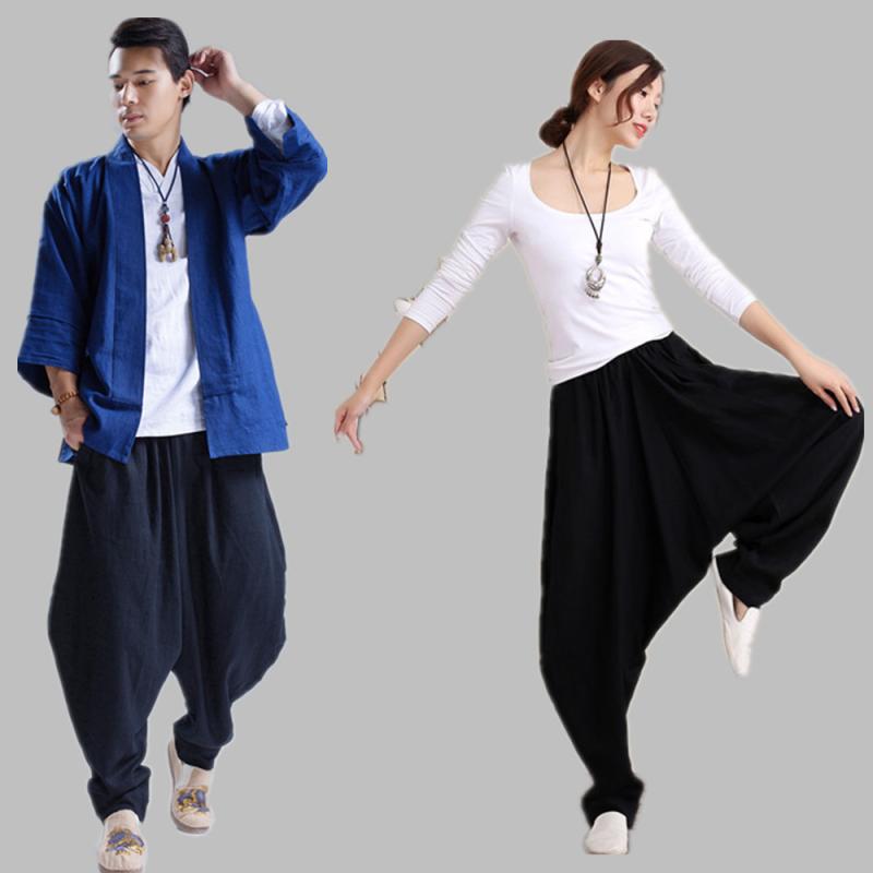 カジュアルパンツ メンズ レディース 綿麻 リネン カーブデザイン ウエストゴム イージー ロング丈 ゆ..