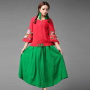 スカート レディース 民族風 エスニック ロング イレギュラーヘム アシンメトリー 無地 リネン コットン ゆったり エレガント レトロ 女性用 グリーン 春夏 フリーサイズ
