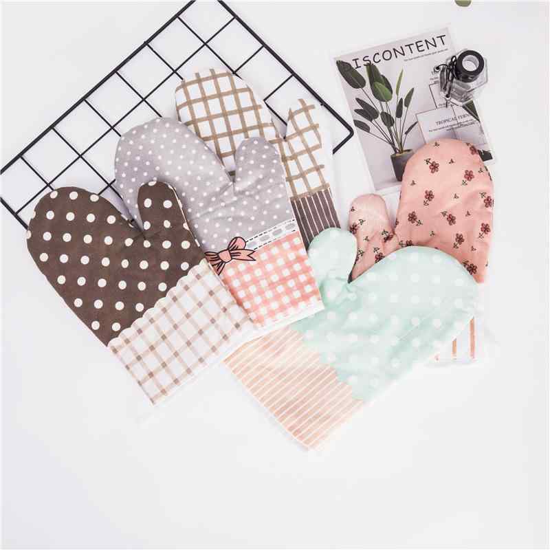 キッチンミトン 鍋つかみ シリコン 耐熱 断熱 滑り止め オーブン 電子レンジ 調理 料理 パン お菓子作り ベーキング ピンク グリーン ブラウン チェック柄 ドット柄 おしゃれ モダン シンプル かわいい