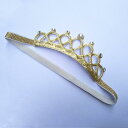 ヘアバンド ベビー キッズ パール クラウン ラインストーン 手作り 韓国風 プリンセス 1歳誕生日 お宮参り 撮影用 ゴールド 布製 髪飾り