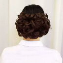 ヘアピース レディース クリップ式 簡単装着 お団子 まとめ髪 ふんわりカール ナチュラル ボリュームアップ レトロ 結婚式 パーティー 卒業式 和装 着物 浴衣 アップスタイル チャイナドレス風