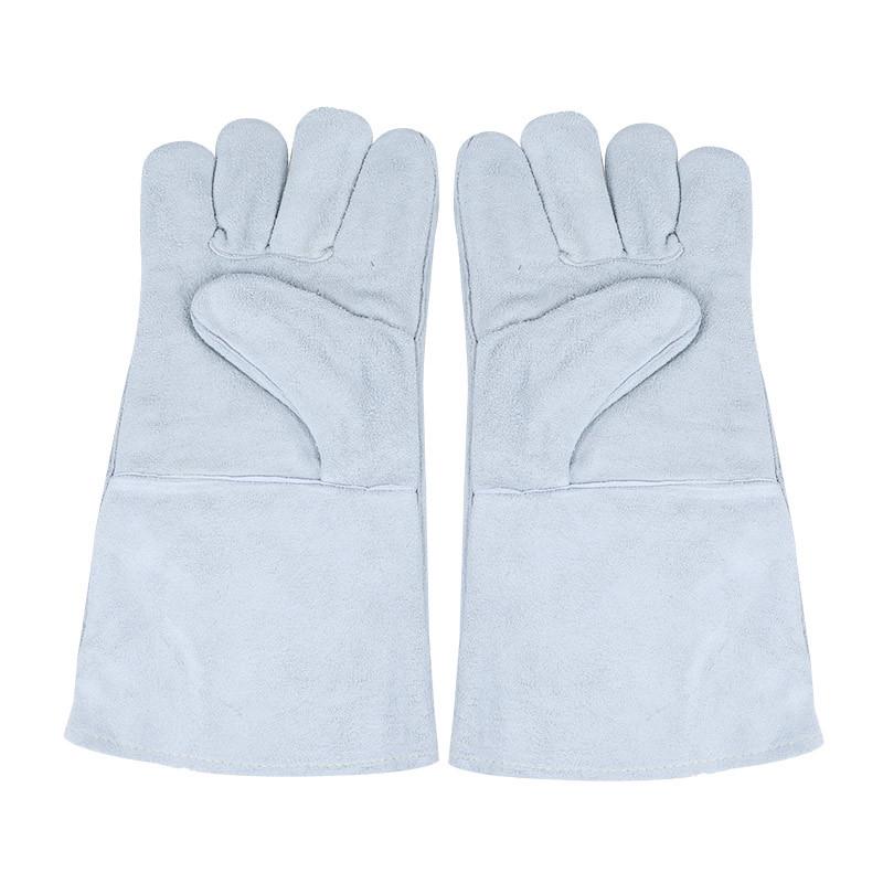 手袋 牛革製 肉厚 耐熱性 耐摩耗性 ロング丈 溶接用グローブ 難燃 防火 高温作業 電気溶接 溶断作業 鉄..