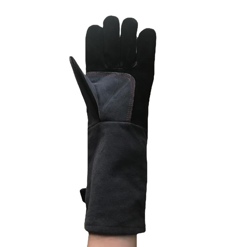 手袋 グローブ 耐熱 耐火 断熱 牛革 本革 溶接 暖炉 薪ストーブ バーベキュー 焼肉 アウトドア キャン..