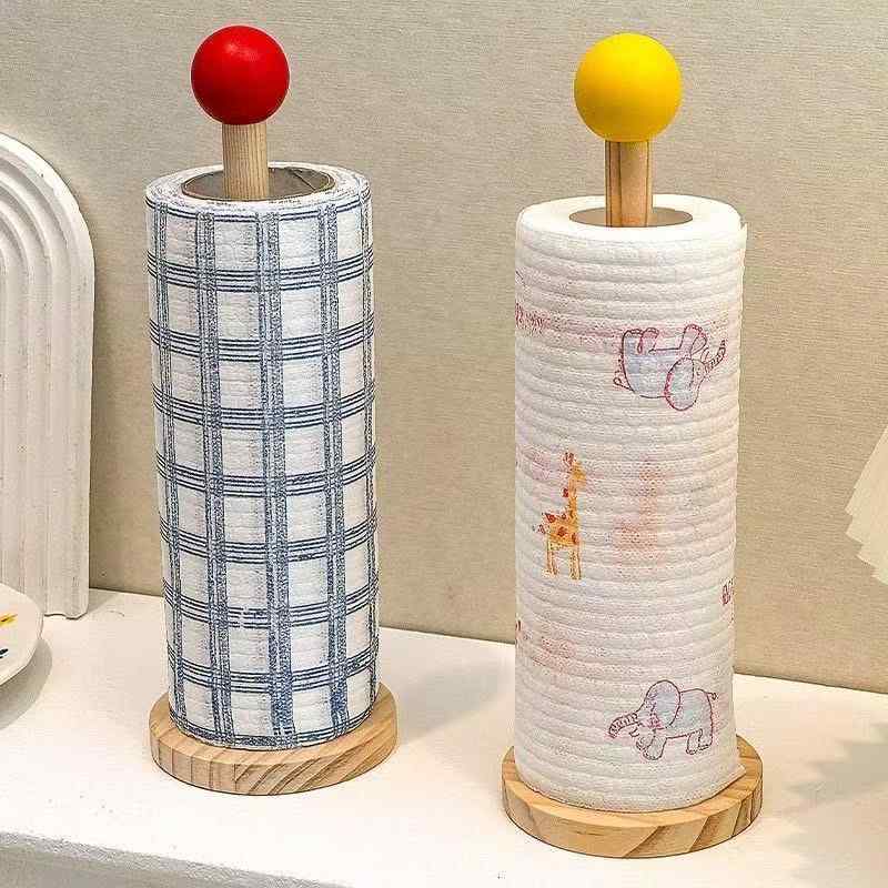 キッチン収納 木製 多機能 壁掛け 省スペース キッチンペーパーホルダー ふきん掛け ラップスタンド ロ..