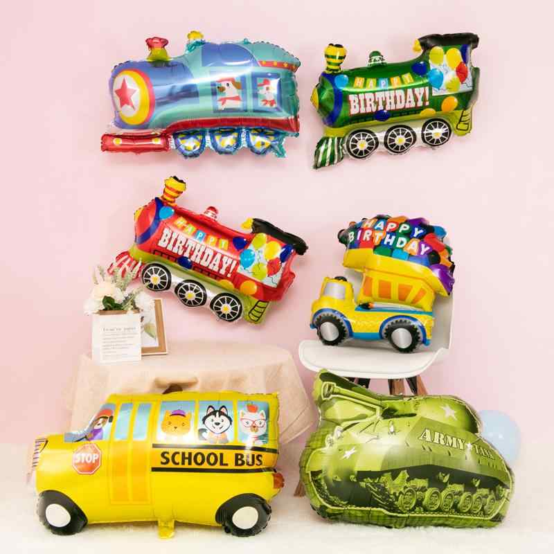 バルーン キッズ 子供 誕生日 バースデーパーティー アルミホイルバルーン キャラクター 乗り物 車 汽..