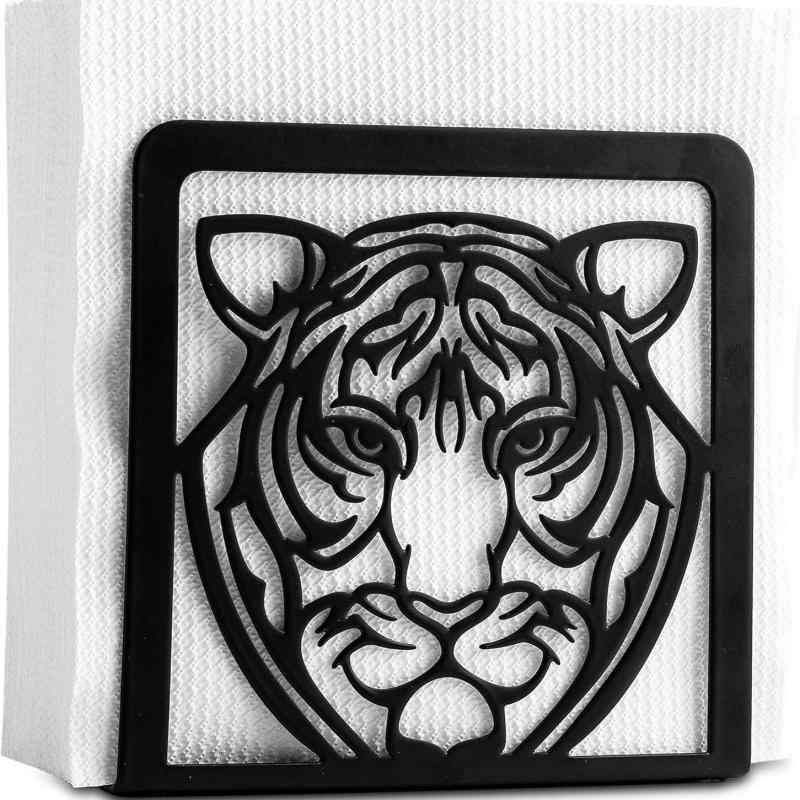 ナプキンスタンド 卓上 おしゃれ ユニーク 虎モチーフ 金属製 ブラック バー用 カフェ レストラン キッ..