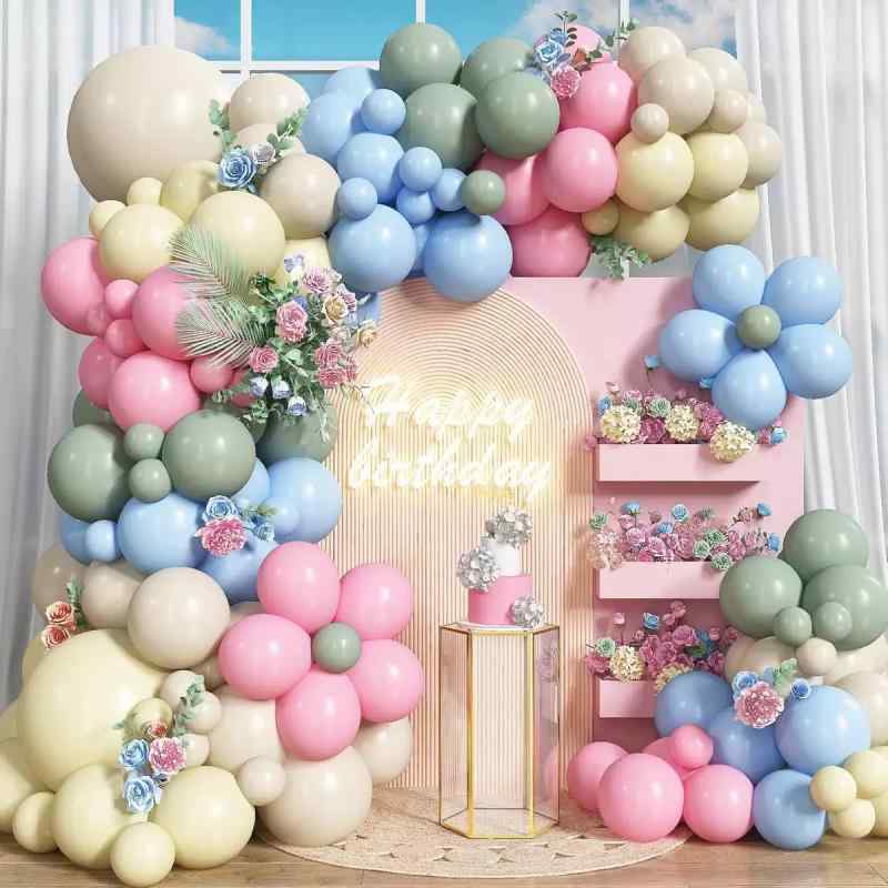 バルーン 森ガール系 ナチュラル ミックスカラー 誕生日 バースデー お祝い テーマパーティー デコレーション 飾り付け ガーランド DIYキット