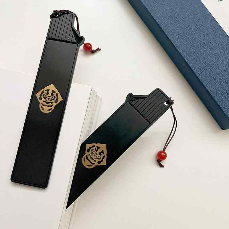 しおり セット 木製 紫檀木 高級感 レトロモダン 中国風 タッセル付き 縁起の良い柄 文房具 読書 グッ..