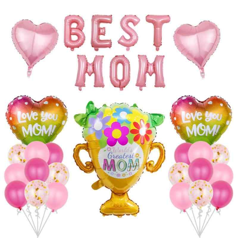 バルーン 母の日 テーマ アルミバルーン セット フラワーバスケット トロフィー クラウン パーティー イベント 飾り付け デコレーション サプライズ お祝い ...