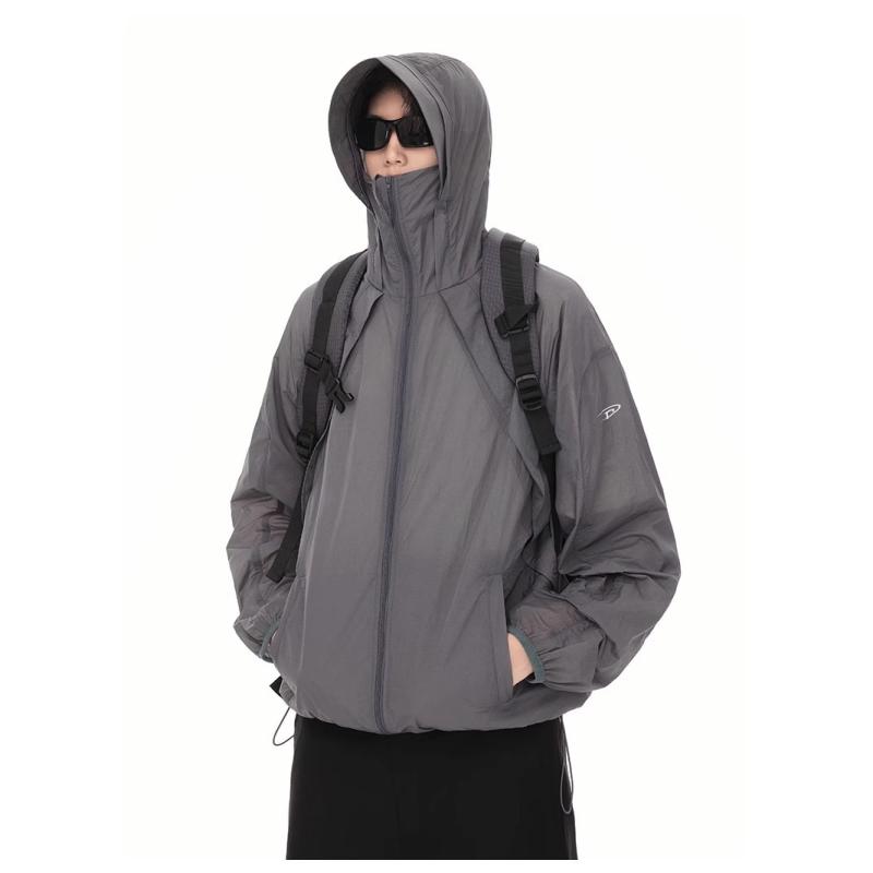 UVカットパーカー メンズ レディース 接触冷感 UPF50+ 軽量 薄手 フード付き ゆったり ジップアップ ア..