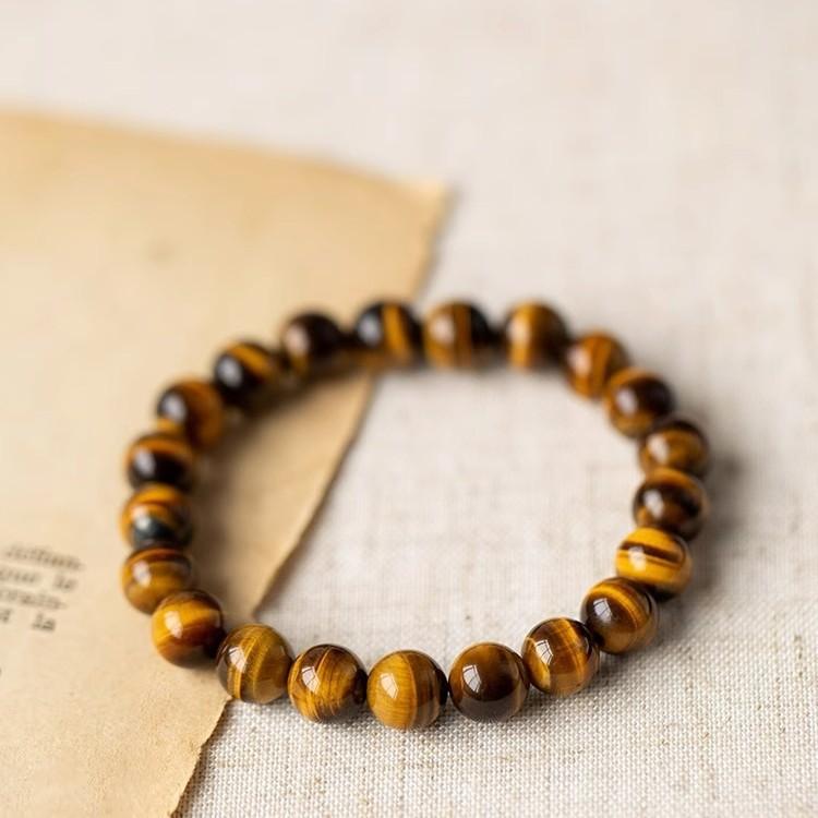 ブレスレット レディース タイガーアイ 金運 財運 ラッキーアイテム 黄金色 ハンドメイド レトロ風 開運 お守り シンプル パワーストーン 6mm 8mm