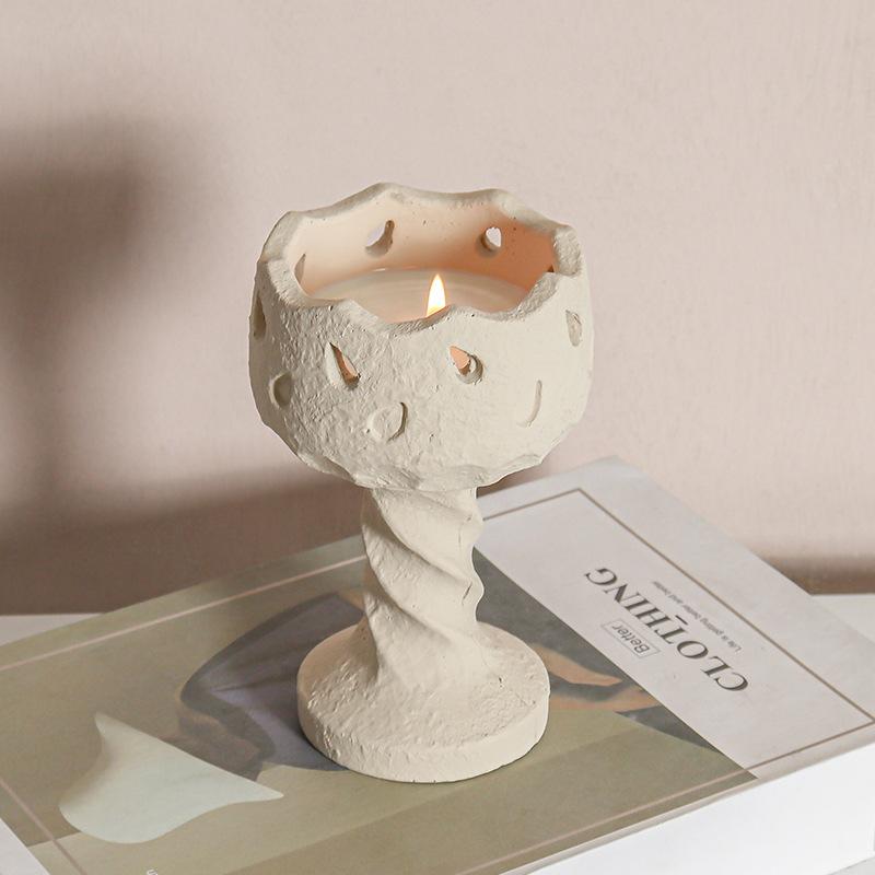 キャンドルホルダー 北欧風 セメント製 シンプル モダン 室内用 アロマ対応 装飾 オブジェ インテリア ..