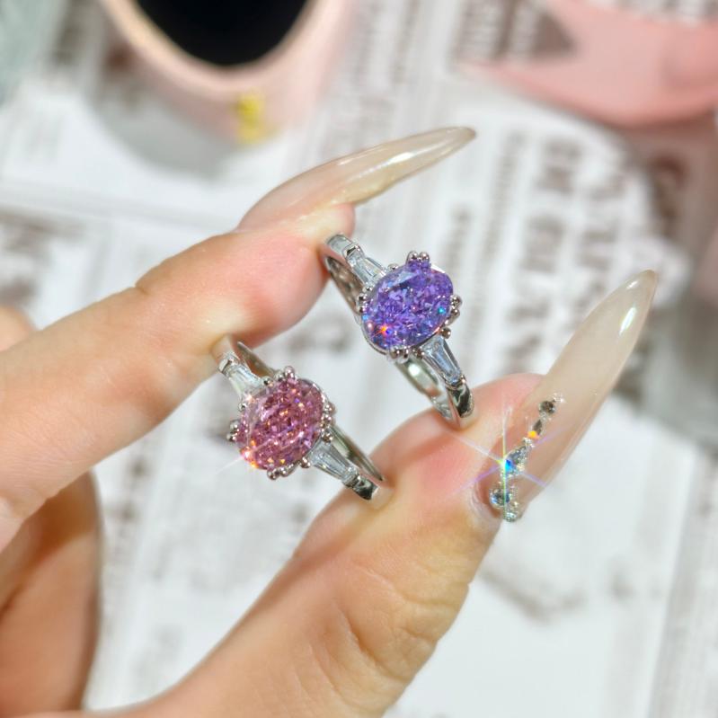・素材: 銅・デザイン: フラワー・加工方法: 電鍍・カラー: 氷花切ピンク、氷花切パープルリチウム・特徴: 開口部調節可能・スタイル: エレガント、ファッション通勤・カテゴリ: 指輪