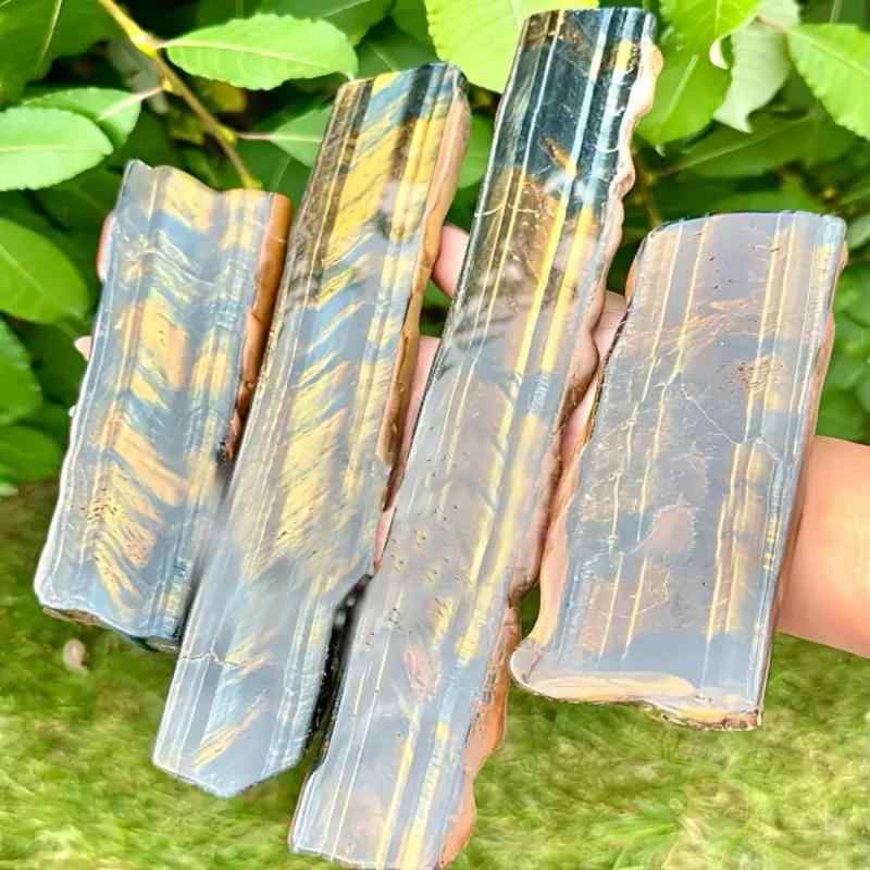 置物 天然 黄虎眼石 原石 スライス 不定形 水晶 パワーストーン ヒーリング 風水 浄化 開運 お守り インテリア雑貨 玄関 リビング モダン オブジェ 飾り物 おしゃれ 贈り物 プレゼント