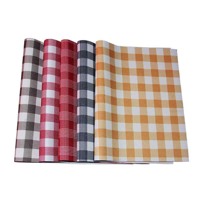 ランチョンマット 防水 防滑 断熱 北欧風 おしゃれ 格子柄 チェック柄 リバーシブル 家庭用 テーブルマット ポリエステル製 モダン 水洗い可能 お手入れ簡単
