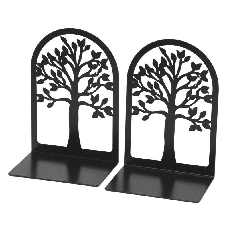 ブックエンド 生命の樹 植物モチーフ 金属製 クリエイティブ デザイン ブックスタンド おしゃれ 装飾 インテリア オフィス 書斎 卓上収納 デスクアイテム ア...