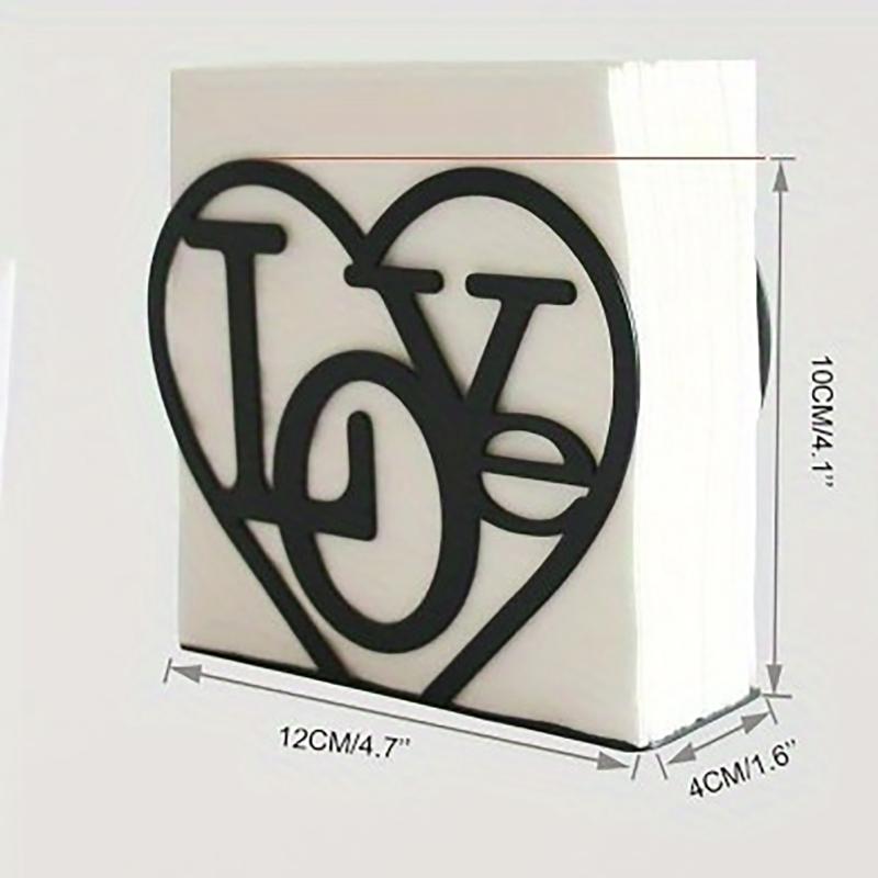ナプキンホルダー LOVE文字 アイアン製 黒 ブラック おしゃれ モダン シンプル 卓上 家庭用 オフィス ..