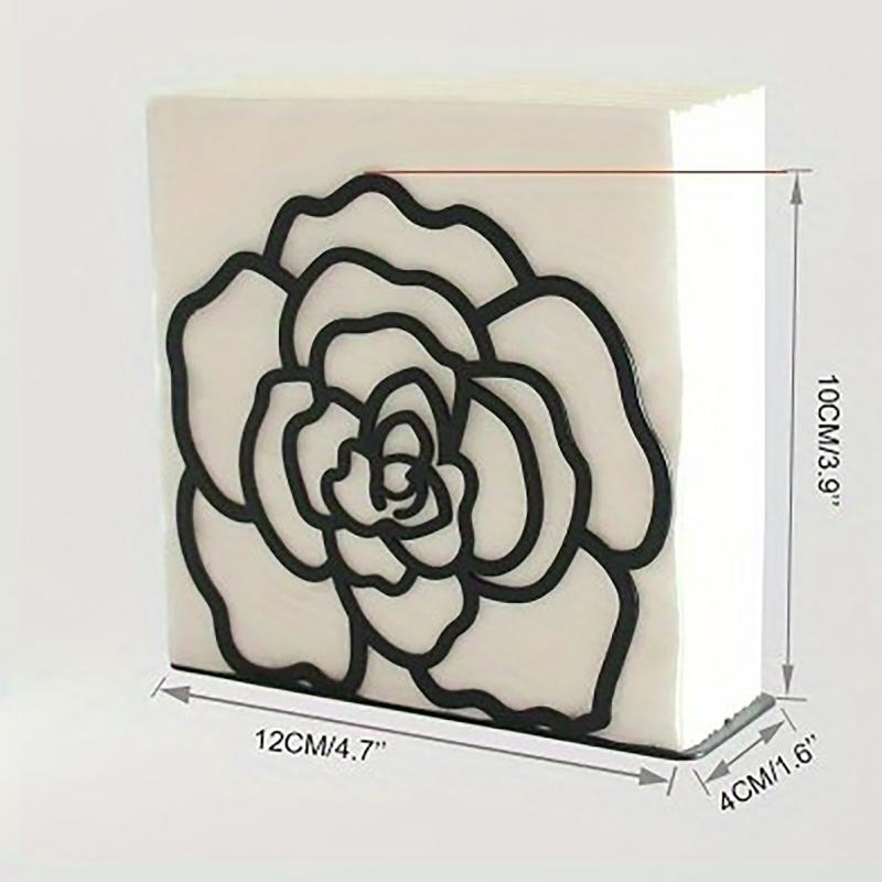 ティッシュケース 卓上 アイアン製 フラワーデザイン おしゃれ モダン シンプル インテリア ペーパーホ..