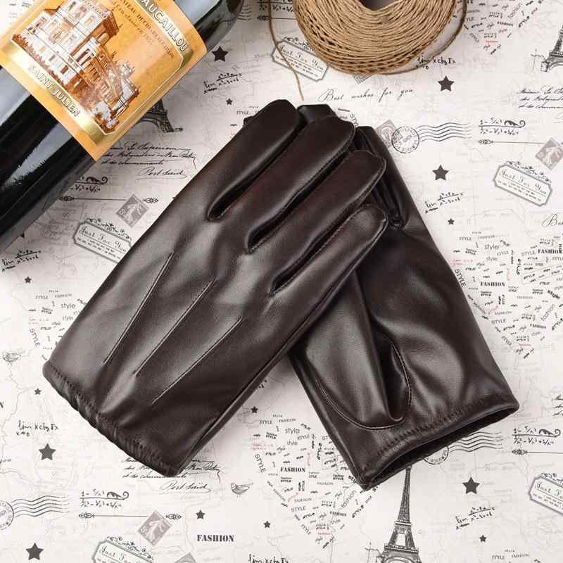 手袋 メンズ 男性用 タッチパネル対応 防寒 防風 保温 フェイクレザー PUレザー 滑り止め ドライバー ..