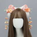 ヘアアクセサリー レディース ふわふわ もこもこ 軽量 手作り 猫耳 カチューシャ 猫しっぽ セット チャイナ風 ロリータ 漢服 コスプレ 仮装 イベント 衣装...