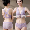 ブラジャー レディース 薄手 厚手 選べる フロントホック ノンワイヤー レース 寄せ上げ 谷間メイク 美背 バックシャン 上薄下厚カップ レッド 真紅 上下セット セクシー