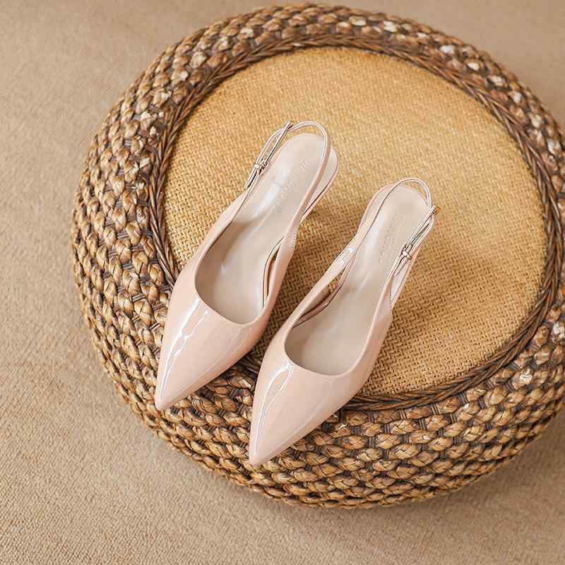 パンプス レディース ポインテッドトゥ 6-8cm 細ヒール エナメル マイクロファイバー デイリー フォーマル 宴会 オケージョン エレガント 上品 ヌードカ...