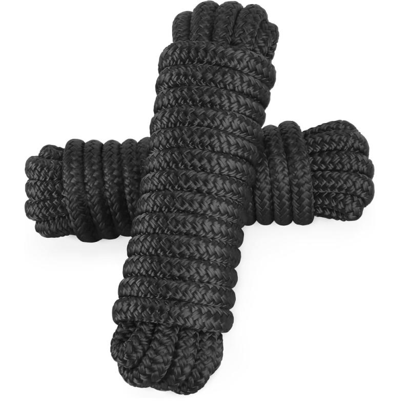 ロープ 船舶 ボート ヨット 係留索 停泊索 錨綱 牽引用 高強度 耐久性 丈夫な 二重編みナイロン製 多目..