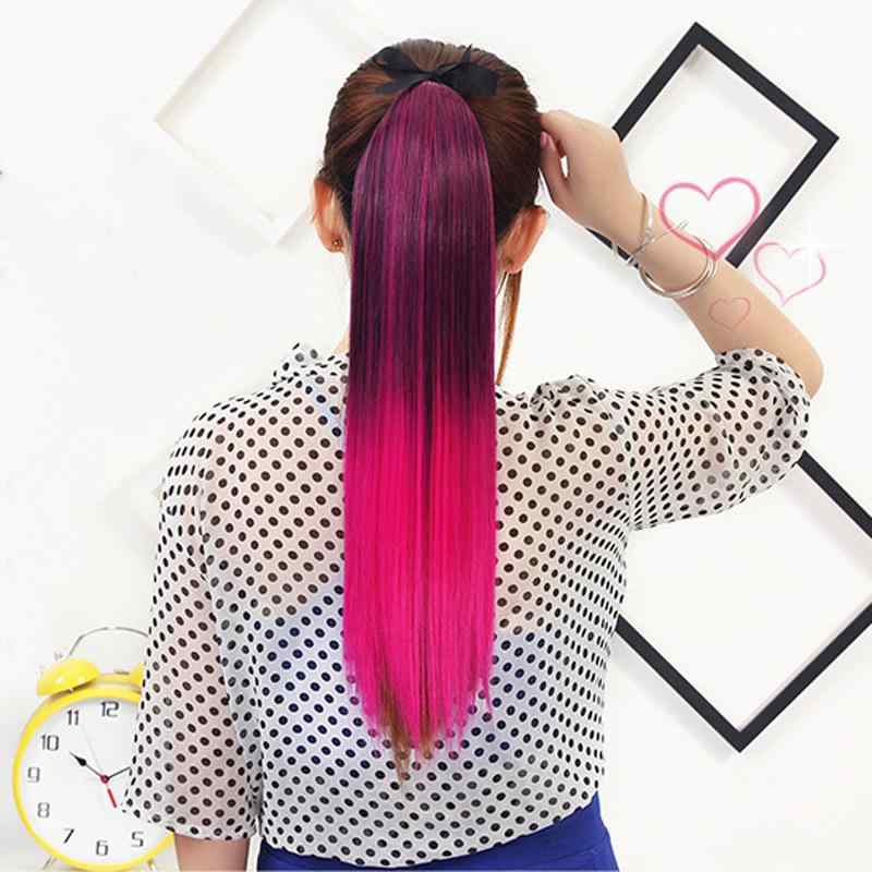 ウィッグ ポニーテール レディース 女性用 ファッション ロング ストレート グラデーションカラー 耐熱ファイバー おしゃれ イベント パーティー 豊富なカラー バリエーション 馴染みやすい