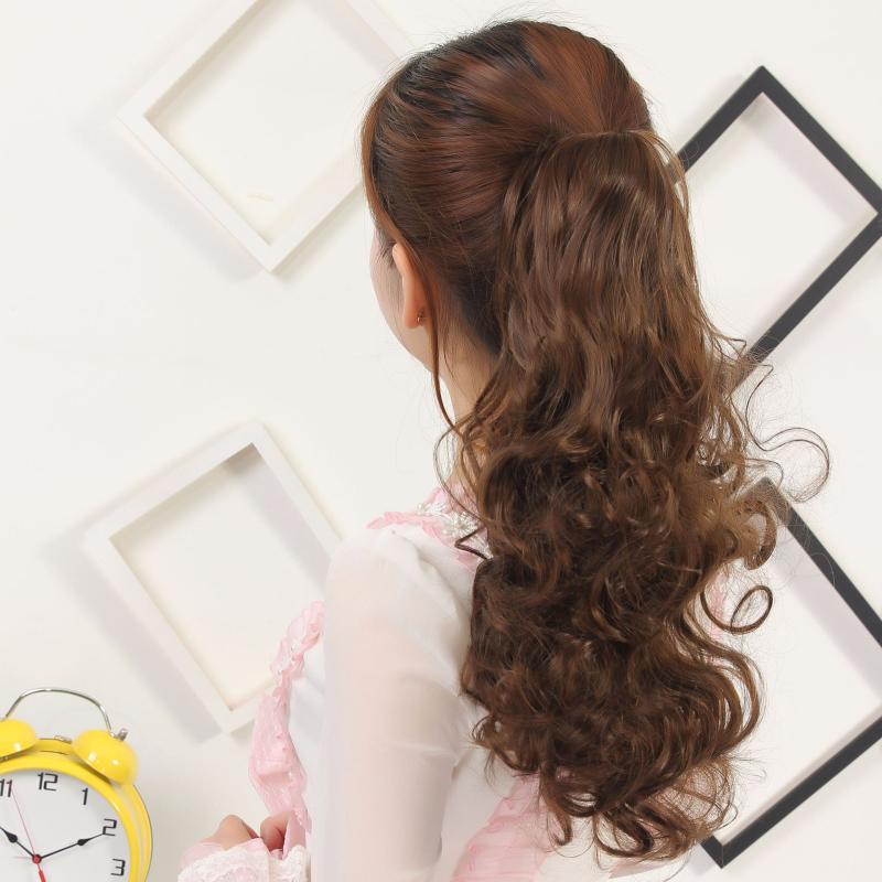 ポニーテールウィッグ レディース クリップ式 簡単装着 自然な ふわふわ ロングカール 大波ウェーブ 耐..