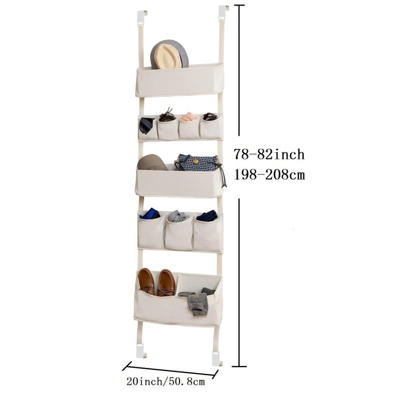 ウォールポケット 壁掛け ドアハンガー シューズラック 小物収納 大容量 多層 多機能 600D オックスフォード生地製 玄関 リビング 寝室 省スペース おしゃれ ベージュ
