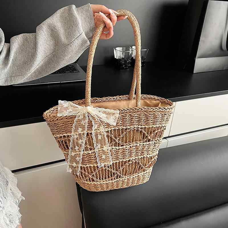 かごバッグ レディース 大容量 A4対応 ストロー素材 トート ショルダー 2way 縦型 スクエア ファスナー開閉 内ポケット付き きれいめカジュアル 通勤 リゾート ビーチ 旅行 デイリーユース 春夏