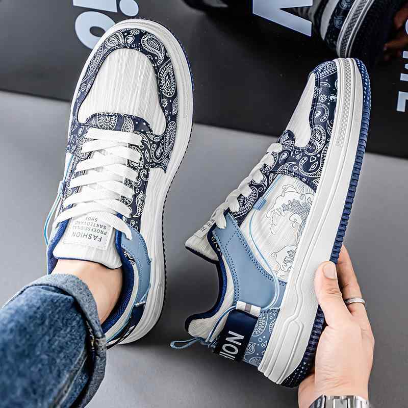 スニーカー メンズ 通気性 耐久性 カジュアル スポーツ おしゃれ 韓国風 トレンド 万能 ラウンドトゥ レースアップ 配色デザイン ステッチ タウンユース シンプル 春夏秋