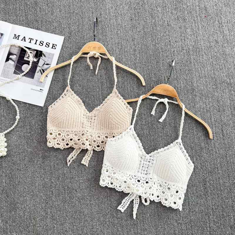 タンクトップ レディース ホルターネック カップ付き バックオープン ボヘミアン 水着 スイムウェア ビーチ リゾート 普段使い 春夏 スリムフィット シェニール ストレッチ 大人カジュアル トップス