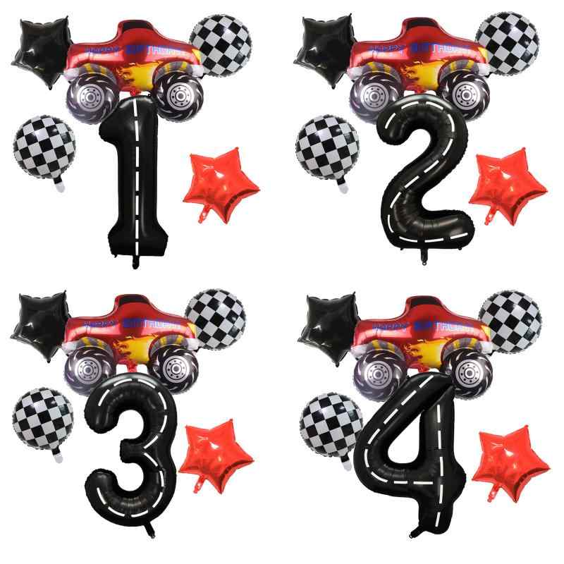 バルーン 子供 1歳誕生日 レーシングカー ピックアップトラック 数字 アルミホイル セット 誕生日パーティー バースデーデコレーション 飾り付け イベント 会...