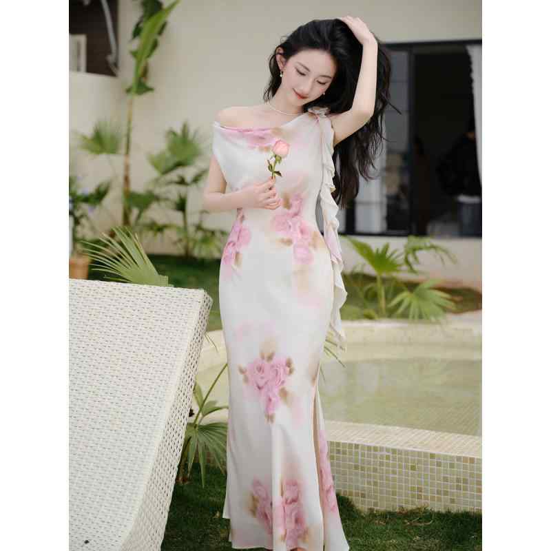 レディース ワンピース 清楚系 大人可愛い スタイルアップ 細見え 高級感 上品 カウルネック ドレープ..