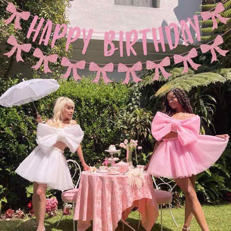 パーティー 飾り付け 誕生日 イベント プリンセス バレエ風 バレリーナ リボン グリッター ラメ 紙製 ..