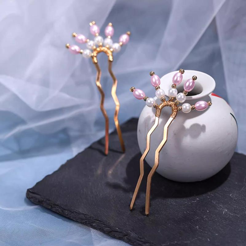 簪 レディース 古風 漢服 民族風 葉モチーフ まとめ髪用 ヘアアクセサリー ハンドメイド 小さめ 合金製..