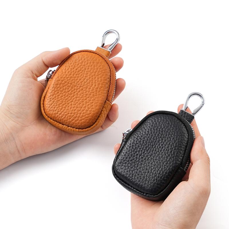 キーケース メンズ レディース 本革 カウレザー ミニ 小銭入れ 財布 イヤホンケーブル収納 多機能 通気..