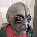 ハロウィン 被り物 UFO エイリアン 宇宙人 ラテックス製 大きな目 グレー ホラーテイスト 不気味 グロテスク 仮装 コスプレ イベント パーティー グッズ 大人用 フリーサイズ