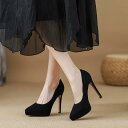 パンプス レディース ポインテッドトゥ ピンヒール 8cmヒール ストーム エナメル 浅履き ブラック フェイクレザー 無地 結婚式 パーティー 披露宴 オフィ...