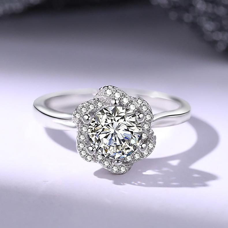 指輪 レディース 1カラット 人工モアッサナイト PT950電気メッキ 8ハート8アロー 6本爪 まばゆい輝き フリーサイズ プロポーズ 婚約指輪 結婚指輪 高級感 上品