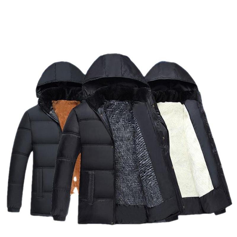 中綿コート メンズ フード付き 裏ボア 厚手 ミドル丈 防寒 保温性 中高年 シニア向け 大人カジュアル 秋冬 無地 アウター ジャケット 男性用