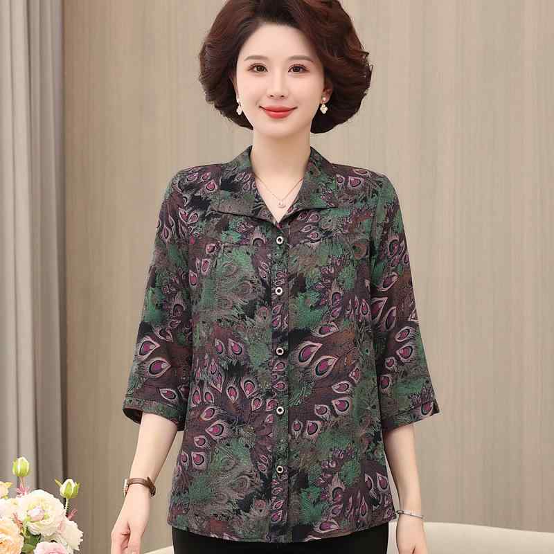 シャツ レディース シニア ブラウス アウター ジャケット トップス 春夏 薄手 軽量 接触冷感 吸汗速乾 レーヨン カジュアル リラックス 通勤 オフィス